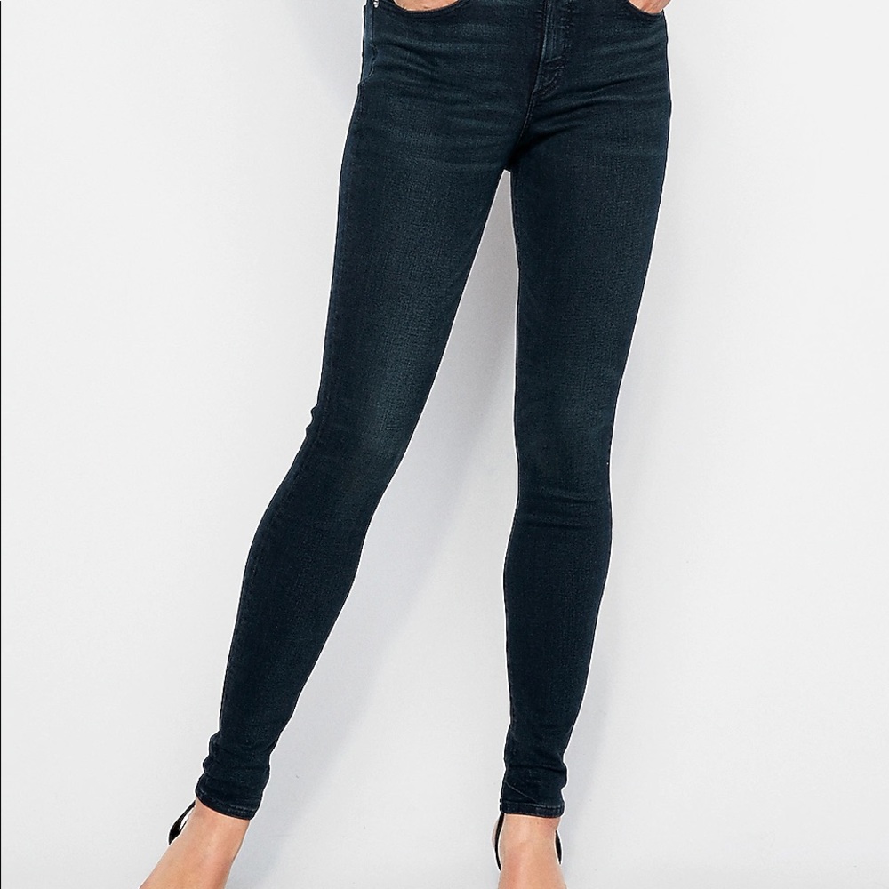 Express High Rise Curves Dark Wash Leggings 16L
